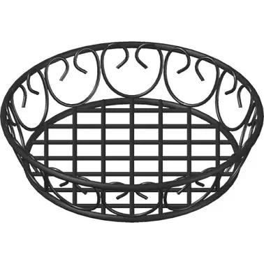 International Tableware Buffet Wrought Iron Black Round Wire Binquireet 9", Black, WB-210