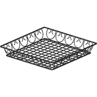 International Wide Tableware Buffet Iron Black Square Wire Binquireet 13", Black, WB-213 International Tableware