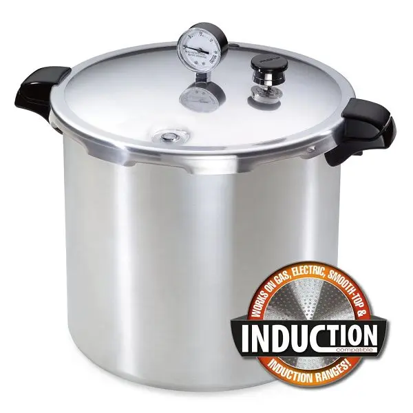 Presto Weather-Resistant 23-Quart Induction Synergistic Pressure Canner Stainless Steel-Clad Base, 01784