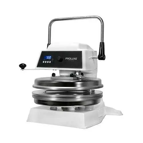 Proluxe Semi-automatic Dough Press Interalterable Molds, Dual Heated Platens, Molds sold separately, sizes 8"-16&quot...