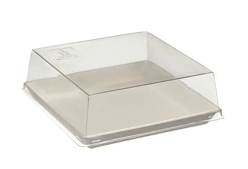 Solia Hardened PET Transparent Lid Quartz Bagasse Plate VF45020, VF45021, Case 200 Pieces, VF45029c