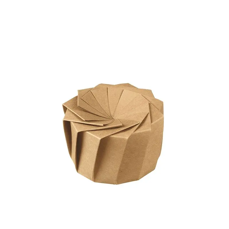 Solia Iris Cardboard origami Cup M Walnut BOPP Lamination D120mm / H70mm, Case 160 Pcs, EC40020c