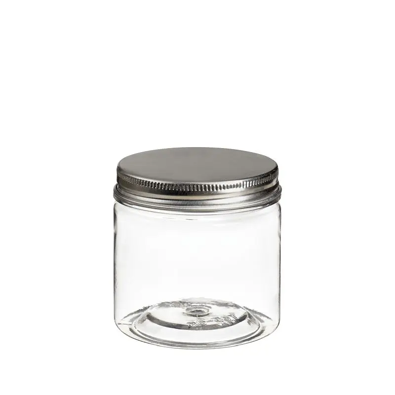 Solia Tornillo Jar Transparent 5.1 oz, 150 ml Aluminum Screw Flat, Case 240 Pieces, BU14003c