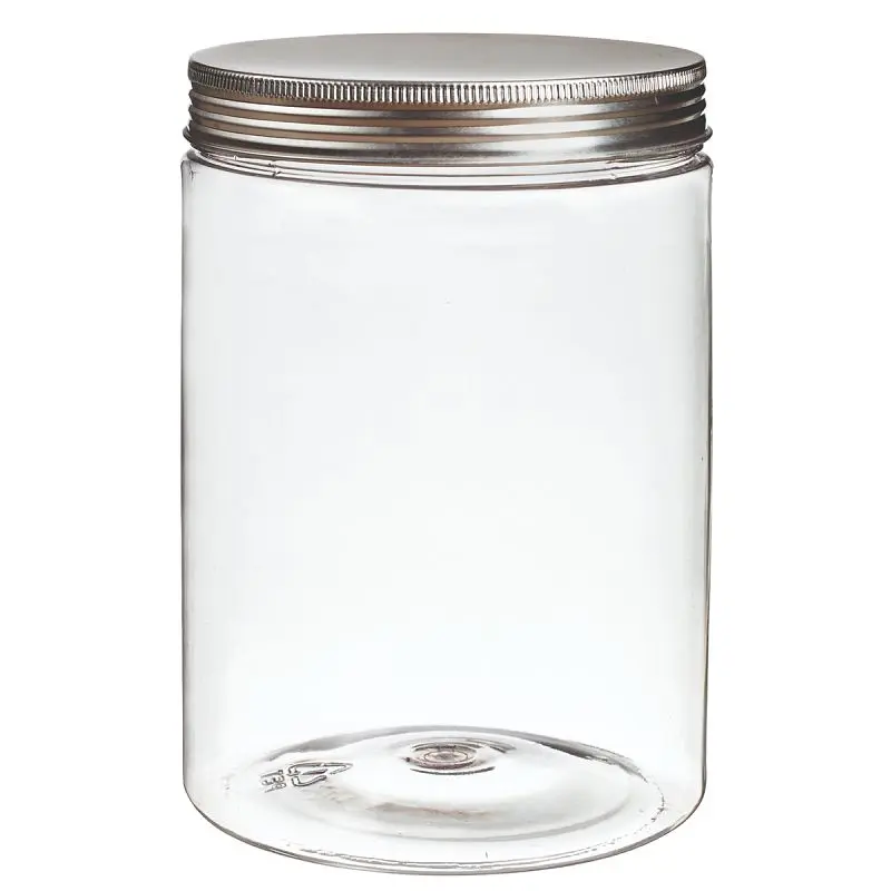 Solia Tornillo Jar Transparent 33.8 oz-1000ml Aluminum Screw Flat Lid, Case 36 Pieces, BU14010Bc