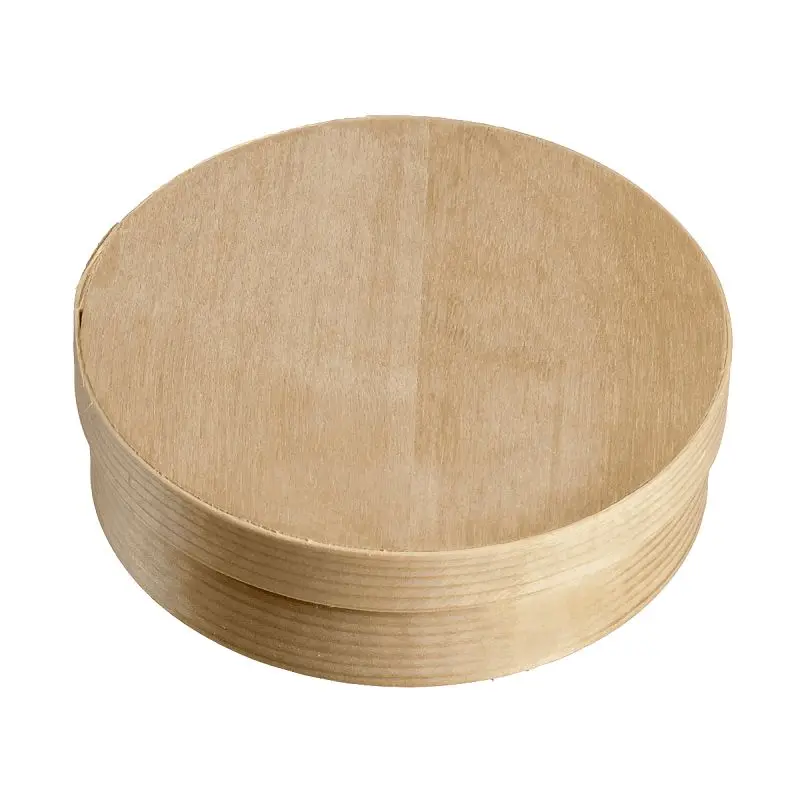 Solia Wooden Round Box Lid and Baking Paper D5.1" H2", D130mm H50mm, Case 200 Pieces, WA00070c