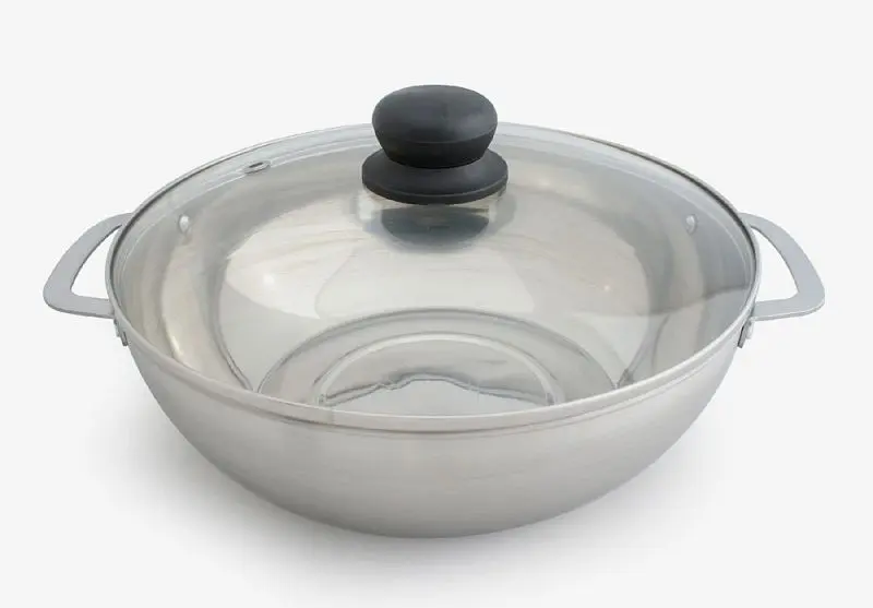 Sunpentown 3.5L Gel Stainless Tool Steel Pot Glass Lid, HK-4200B