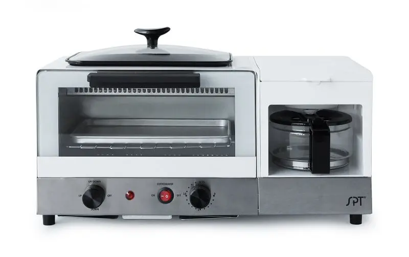 Sunpentown 3--1 Breakfast Maker, Stainless Metal Steel & White, BM-1120W