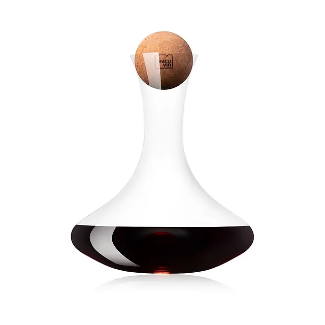Vacu Adjustable Vin Wine Decanter, Crystal Glass and Cork, 76020602 Vacu Vin