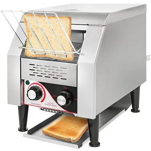 VEVOR 150 Slices/H Commercial Toaster Communicateor, 1340W Heavy Duty Stainless Steel Communicateor Toaster, 7 Speed,110V,...