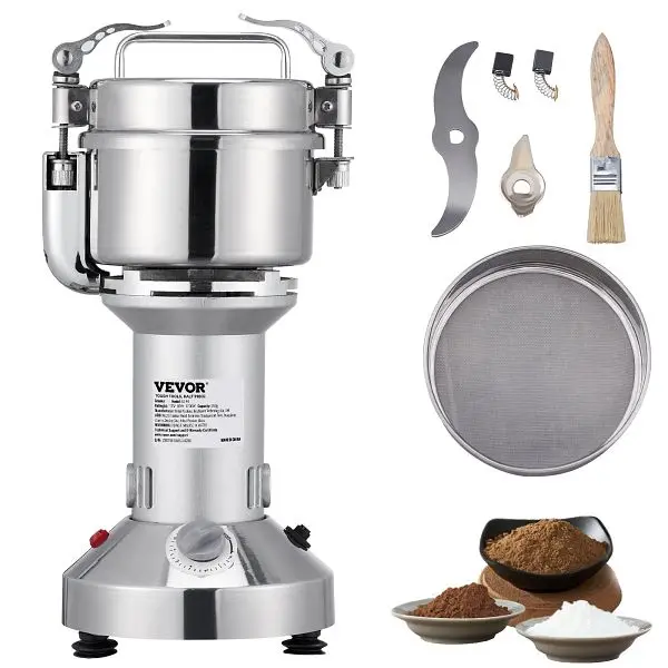 VEVOR 300g Electric Grain Mill Grinder, High Speed 1900W Commercial Spice Grinders, DDDP300G1900W6MWVV1