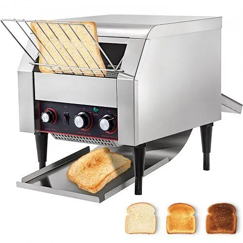 VEVOR 450 Slices/Hour Commercial Toaster, 2600W Commercial Communicateor Toaster, 110V Heavy Duty Restaurant Bread Toast E...