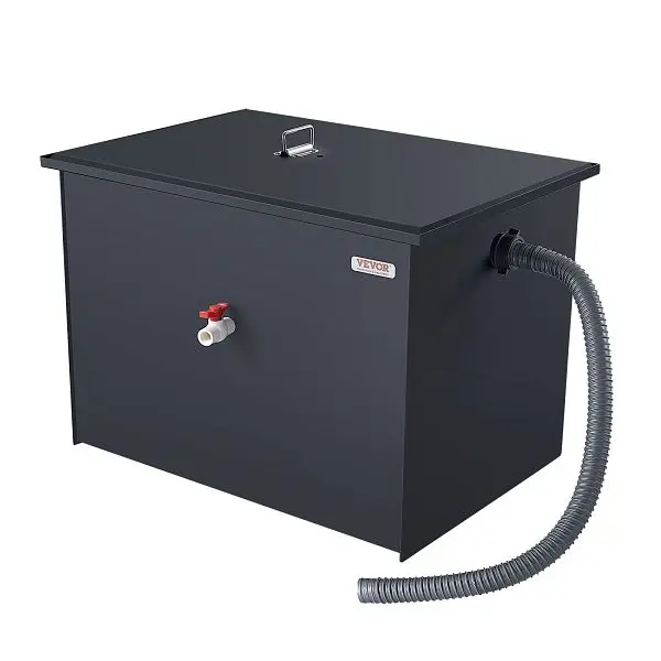 VEVOR 50lbs Commercial Grease Interceptor Trap Carbon Steel Waste Water Filter, YSFLQCRKHSTGOGRFJV0