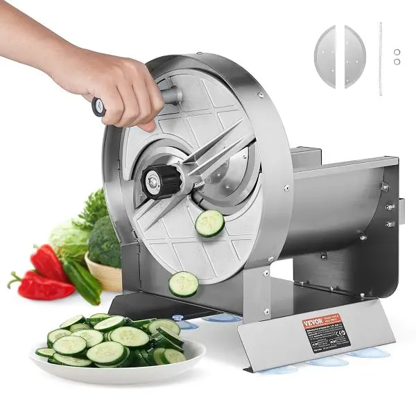 VEVOR Adjustable Manual Vegetable Fruit Slicer, 0-0.5"/0-12mm Thickness, Stainless Steel Food Cutter Slicing Machine ...