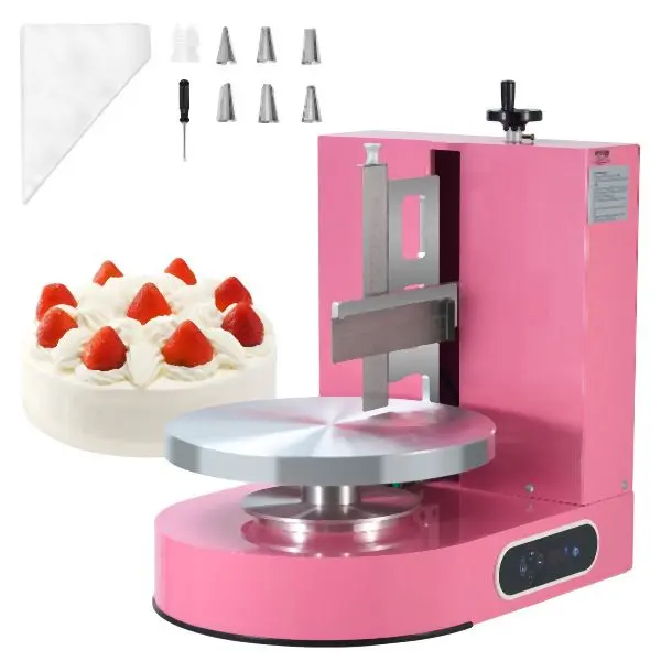 VEVOR Cake Decorating Machine Cake Frosting Disseminateing 4" to 12" Cake Spring Pink, DGNYMMJ412INPBTRJV1