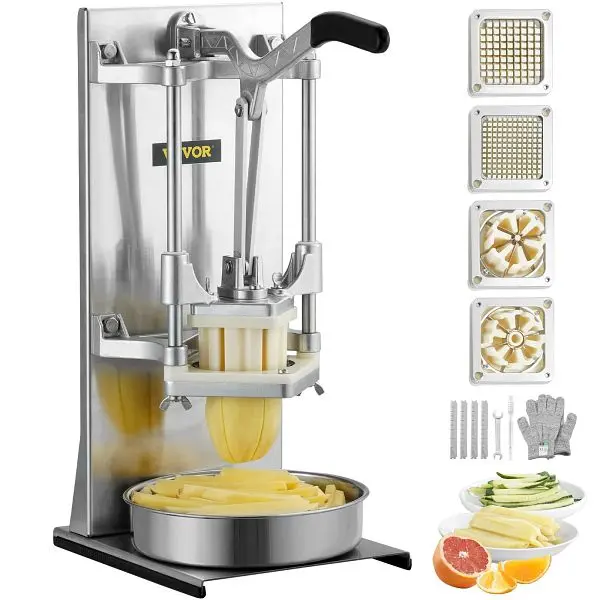 VEVOR Commercial French Fry Cutter 4 Replacement Blades, 1/4″ and 3/8″ Blade Easy Dicer Chopper, GGSSDQTJJBBQXJAKLV0
