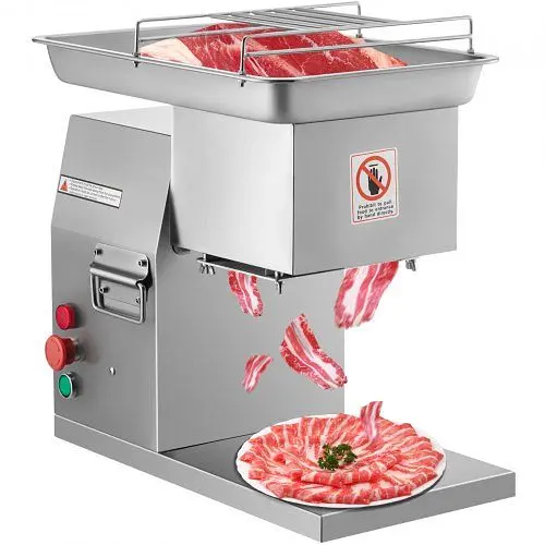 VEVOR Commercial Meat Cutter Machine 1102 LB/H 3mm Stainless Steel, TSQPJ000000000001V1