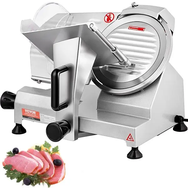 VEVOR Commercial Meat Slicer, 200W, 350-400RPM Meat Slicer 8" Carbon Mild Steel Blade, 0 - 0.47" Adjustable Thic...