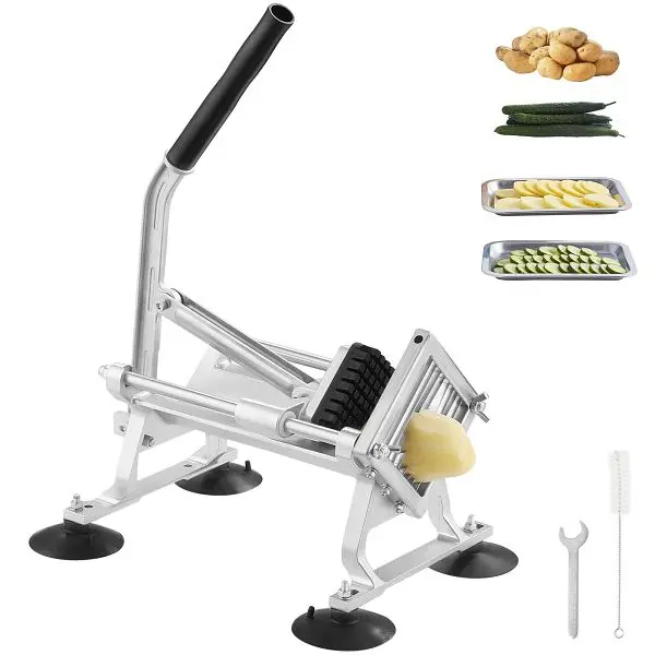 VEVOR Commercial Vegetable Slicer, 3/8" Fruit Slicer, Stainless Steel and Aluminum Alloy Vegetable Cutter Slicer Mach...