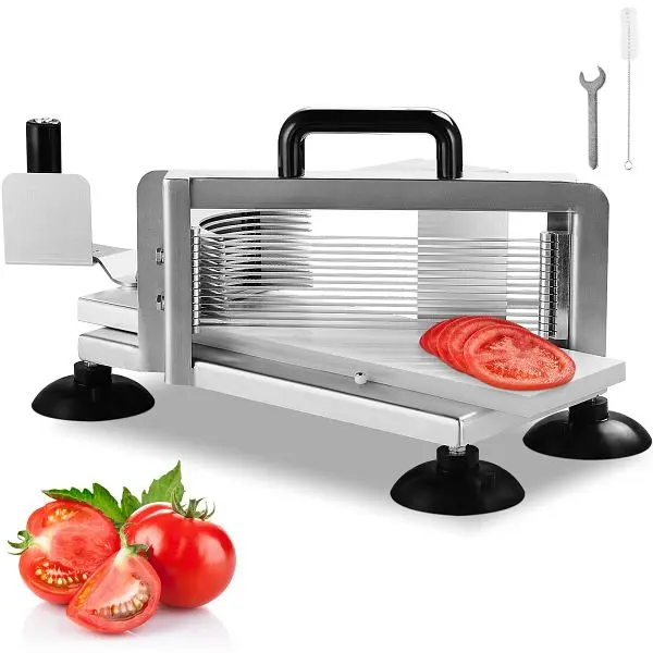 VEVOR Distinctive Commercial Tomato Slicer, 1/4" Tomato Cutter Slicer, Stainless Steel Heavy Duty Tomato Slicer Machi...