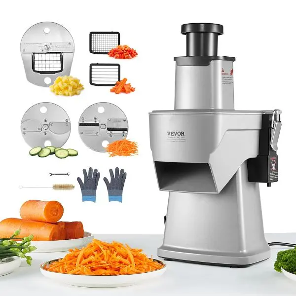 VEVOR Distinctive Electric Vegetable Slicer, 4 1 Multifunctional Food Cutter, 200W, Cut-Resistant Gloves, DDSCQPJYZLQ0D1MKPV1