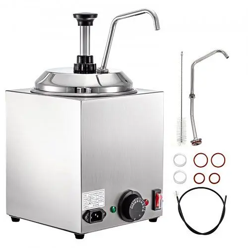 VEVOR 2.6 Qt. Electric Countertop Nacho Cheese Sauce Warmer Pump Dispenser - 110V, DRNZBFX1T00000001V1