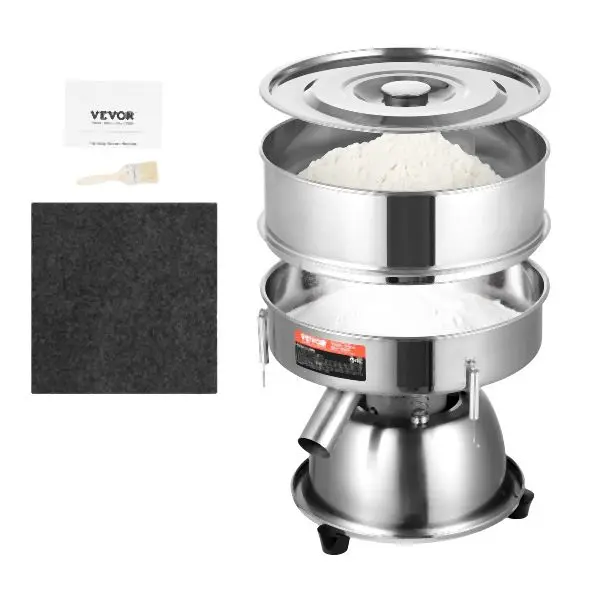 VEVOR Electric Vibrating Sieve Machine 12+80 Mesh Automatic Sifter Shaker, ZDZSJTM12M800TOGWV1
