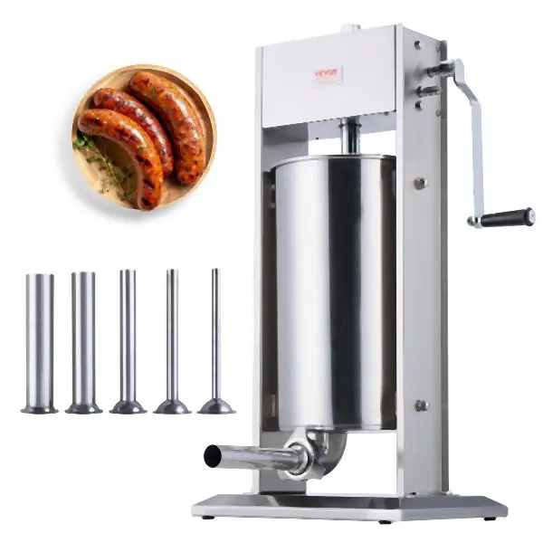 VEVOR Extended-Life Manual Sausage Stuffer 15 L Vertical Sausage Machine 304 Stainless Steel, SDLSBXGGCJ155Q4DYV0