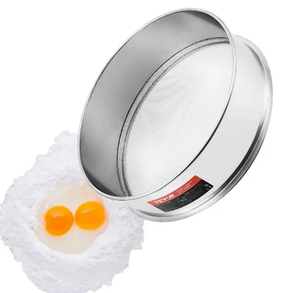 VEVOR Flour Sieve Fine Mesh Stainless Steel 12 Mesh Flour Sifter Baking Cake, SW12M00000009AFYKV0