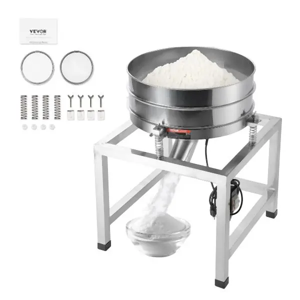 VEVOR High-Performance Electric Vibrating Sieve Machine 40+100 Mesh Automatic Sifter Shaker, ZDZSJLD40M10IODSAV1