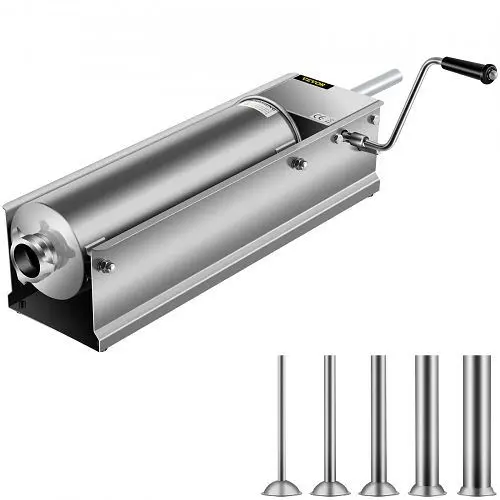 VEVOR Horizontal Sausage Stuffer Manual Sausage Stuffing Machine 7L Stainless Mild Steel, GCJSDSPS7L0000001V0