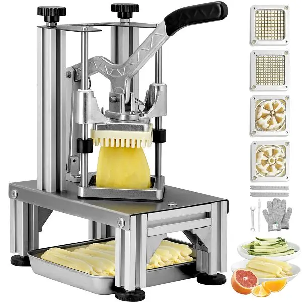 VEVOR Industrial-Strength Commercial Vegetable Dicer Vegetable Chopper 4 Blades French Fry Cutter, GGSSDQTJJBBQX8OS7V0
