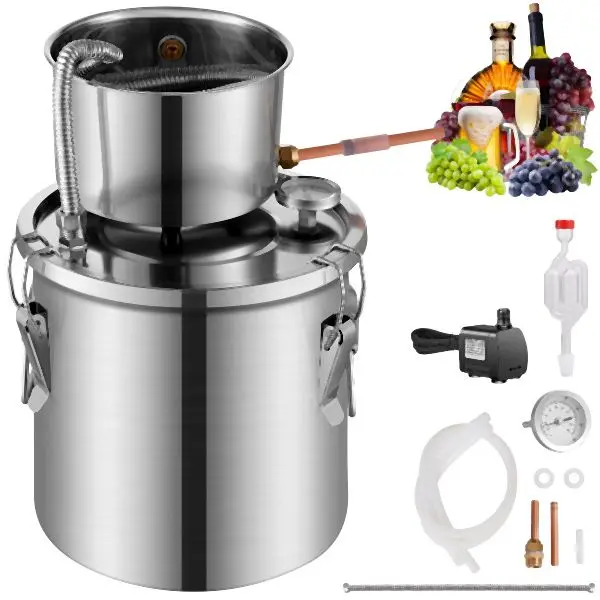 VEVOR Moonshine Still Water Alcohol Distiller 3Gal Water Pump Stainless Spring Steel, SLNTZLQYH3GALA7DXV1