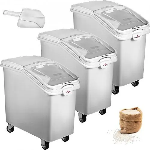 VEVOR 3 Package Dry Ingredient 21 Gal Storage Bin Caster Commercial Restaurant Kitchen, MX750X340X730MMX3V0