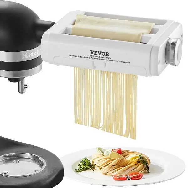 VEVOR Pasta Attachment Kitchen, Aid Stand Mixer, 3--1 Stainless Alloy Steel Pasta Roller Cutter Set Including Pasta Sheet ...