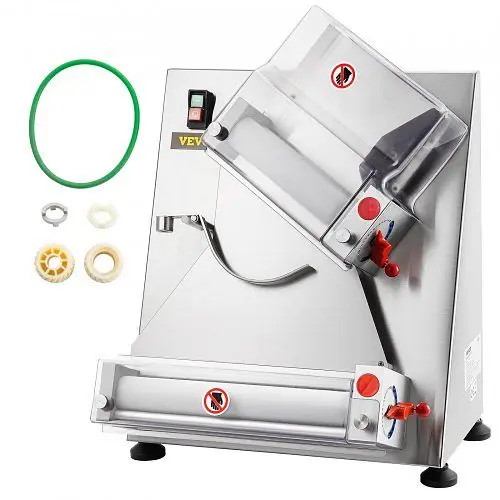 VEVOR Pizza Dough Roller Sheeter, Max 12" Automatic Commercial Dough Roller Sheeter, 370W Electric Pizza Dough Roller...