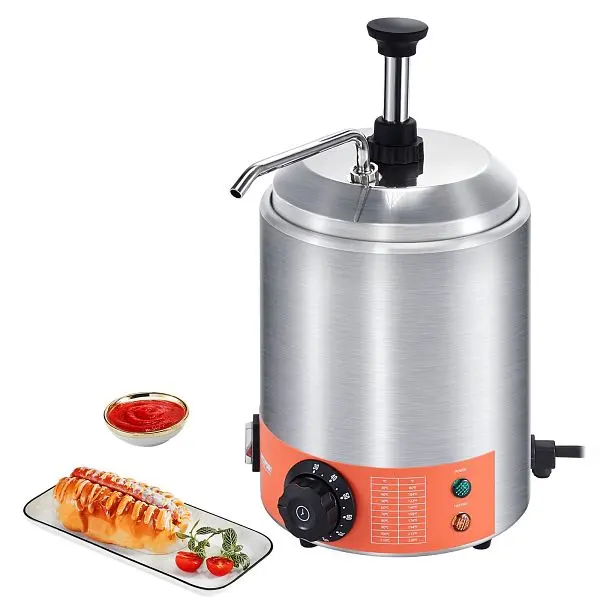 VEVOR Plug-and-Play Electric Cheese Stainless High-Carbon Steel Heated Pump Dispenser, 195 x 370 mm, DRNZBBXG25LY6YLESV1