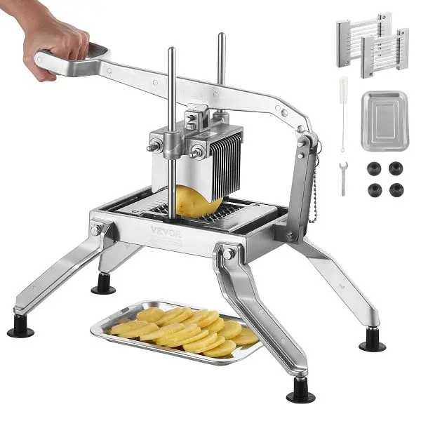 VEVOR Powerful Commercial Vegetable Slicer, 3/8" and 3/16" Tomato Slicer, Stainless Steel and Aluminum Alloy Cut...