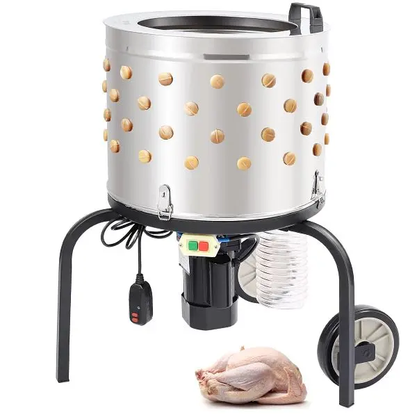 VEVOR Stylishken Plucker Machine, 20" Diameter Stainless Steel Drum, JQTMJH1100W20B7SXV1