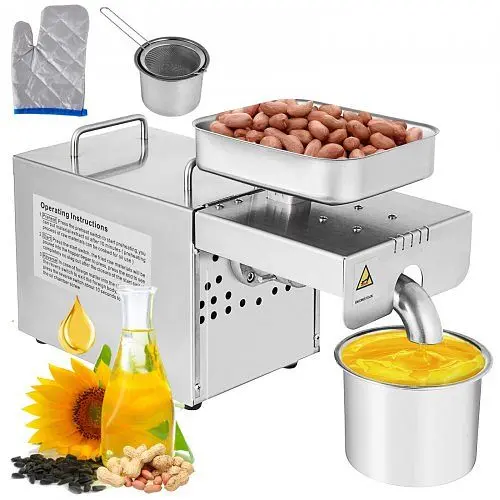 VEVOR User-Friendly Oil Press Machine Commercial Olive Oil Press 3 - 6 Kg/hr Oil Expeller Machine, ZDZYJ000000000001V1