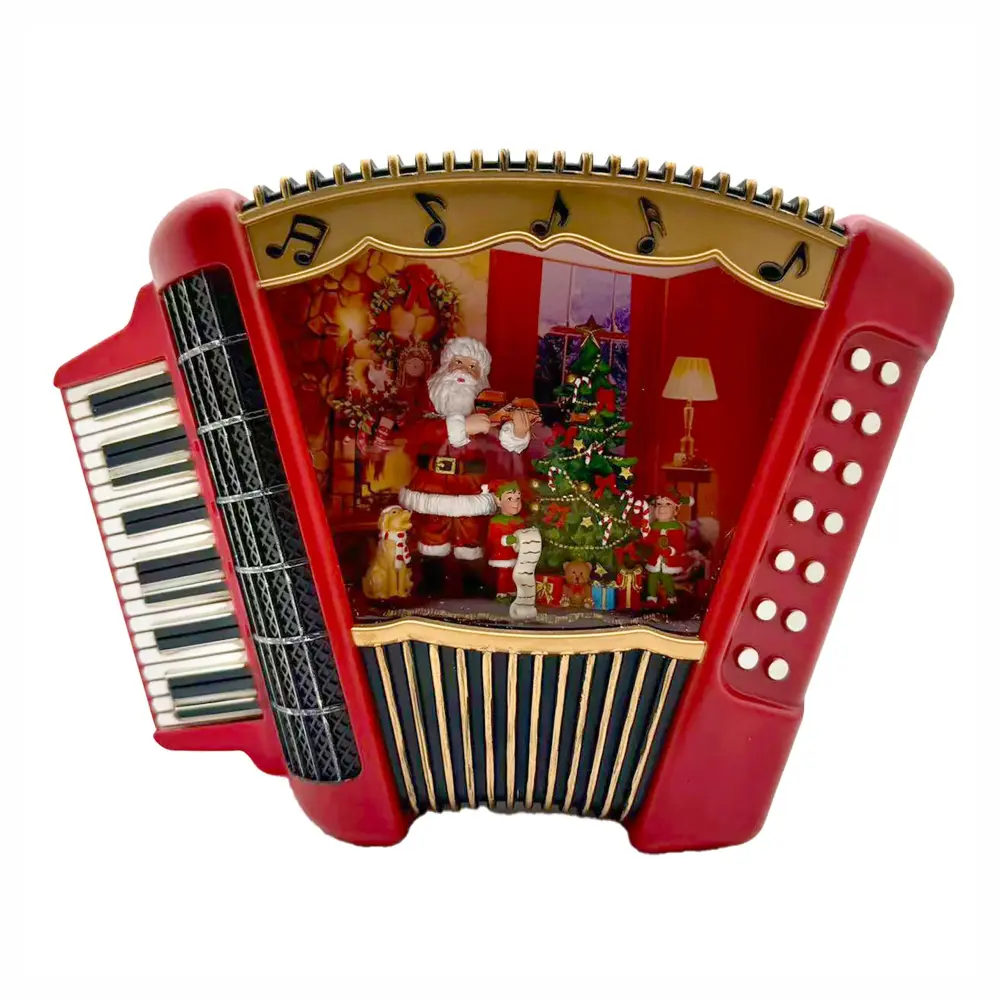 Accordion-Shaped Snow Globe Santa Claus, 7.5"