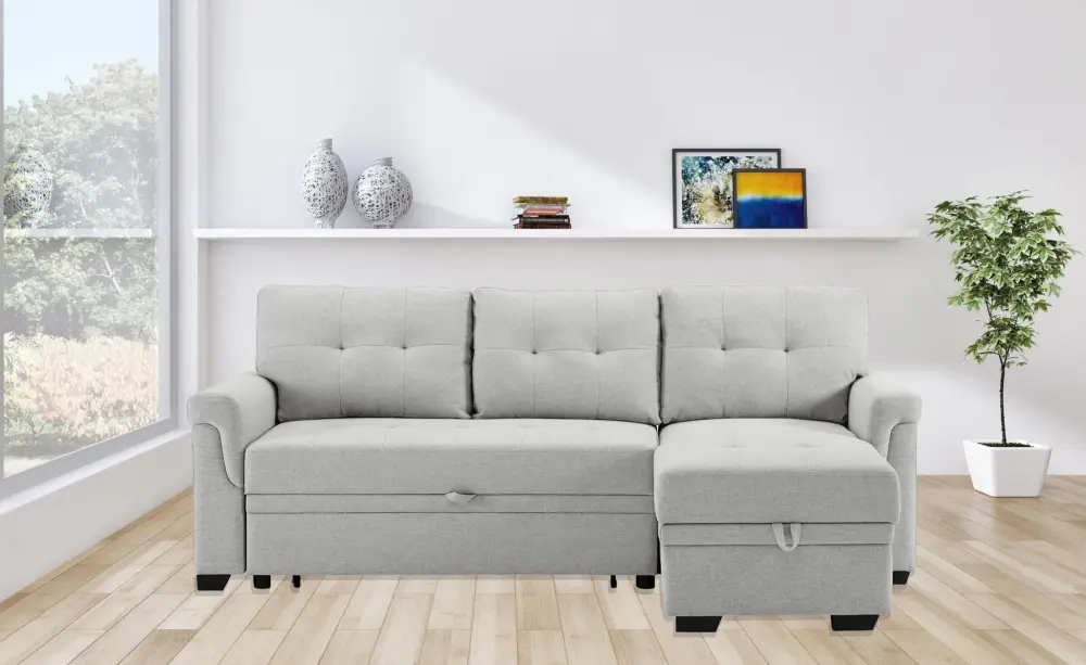 Destiny - Two-sided Sleeper Sectional Sofa Storage Chaise Non-Slip Pad