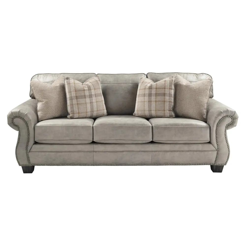 Diamond Modern Furniture Unique Design Olsberg Stationary Leather Look Sofa 4870138