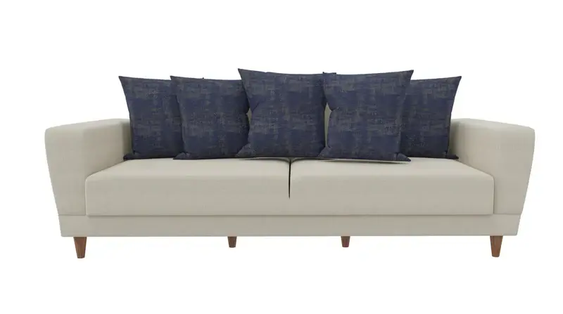 Dolce Cream/Blue 3-Seater Sofa Bed Hardware Collection