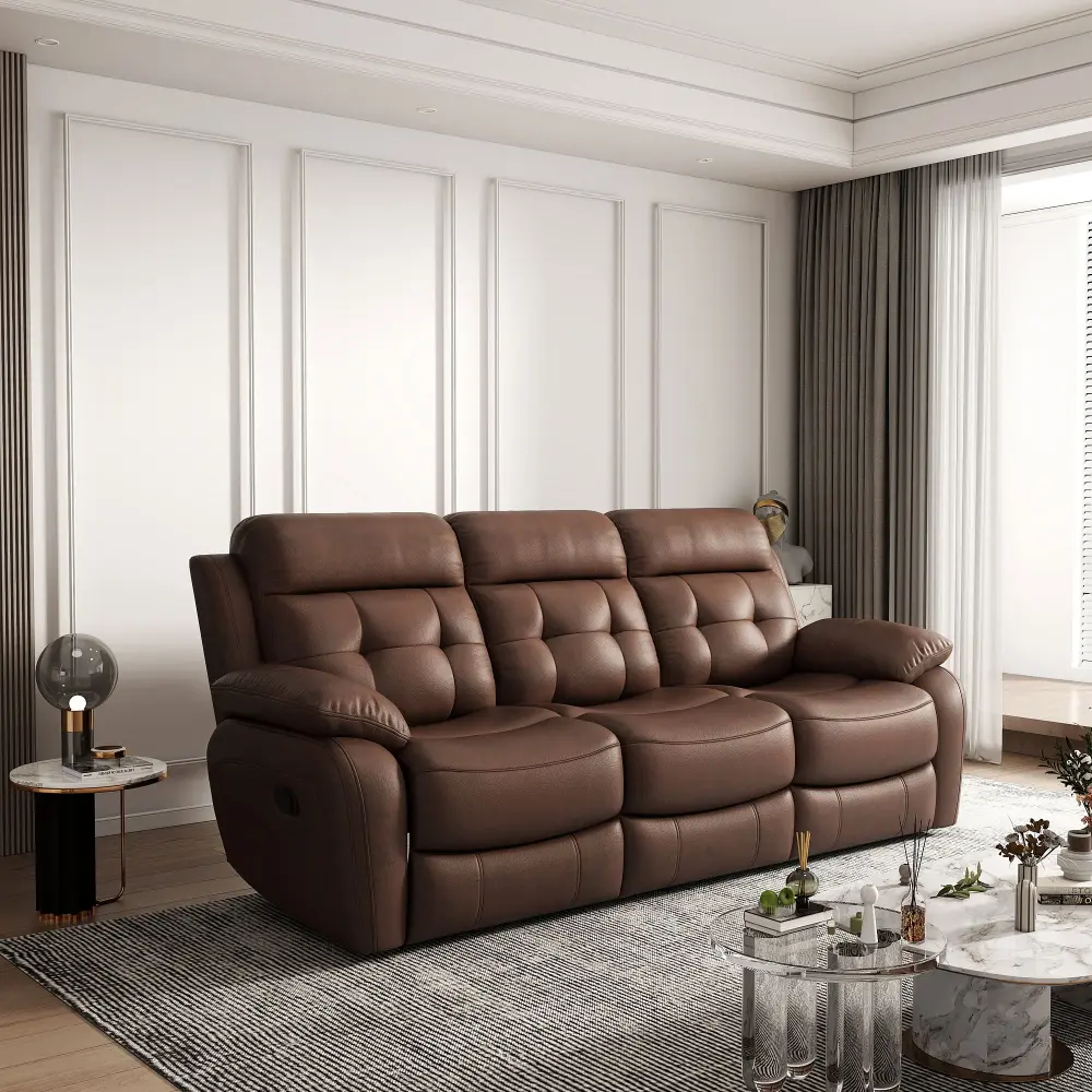 Heavy Duty Genuine Non Power Reclining Sofa Drop Down Table, Stain-free Steel Cupholders And Magazine Bag