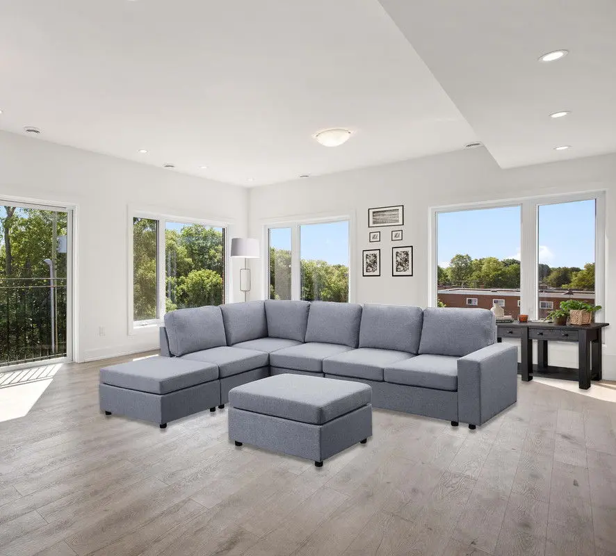 Marley - 7 Seat Reversible Add-on Sectional Sofa Ottoman