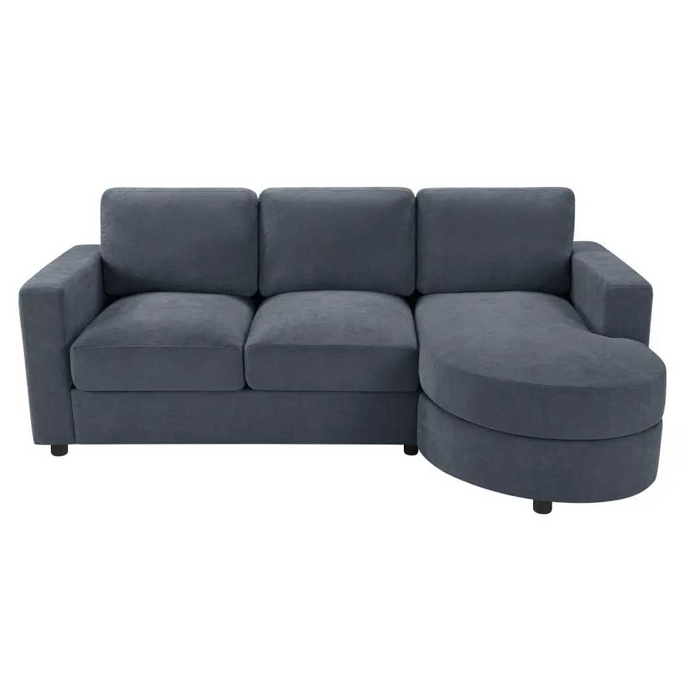 Modern L-Shaped Sectional Sofa Curved Chaise, USB Ports, And Side Storage Pockets
