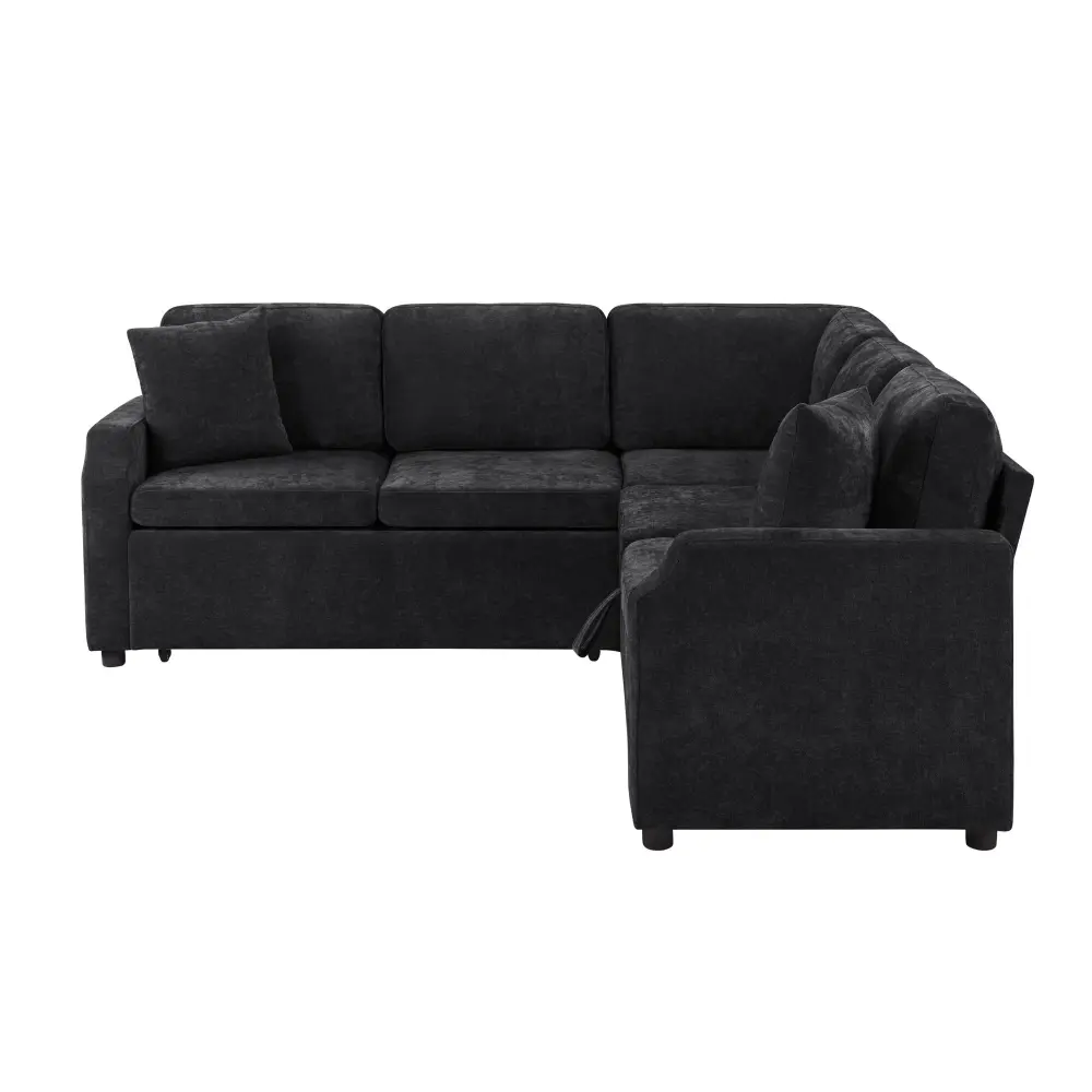 Modern L Shaped Sectional Sofa Bed Hidden Storage Upholstery