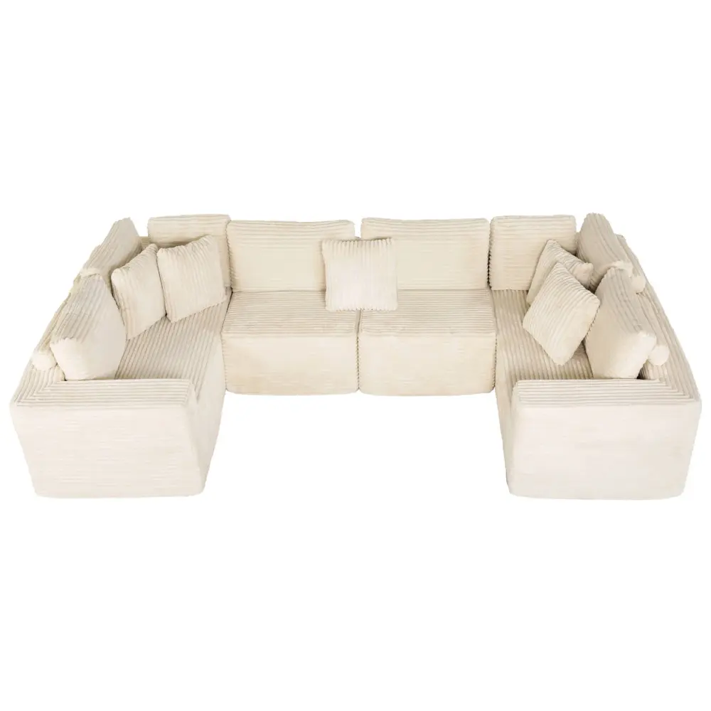 Modular U Shaped Sectional Sofa Reversible Design