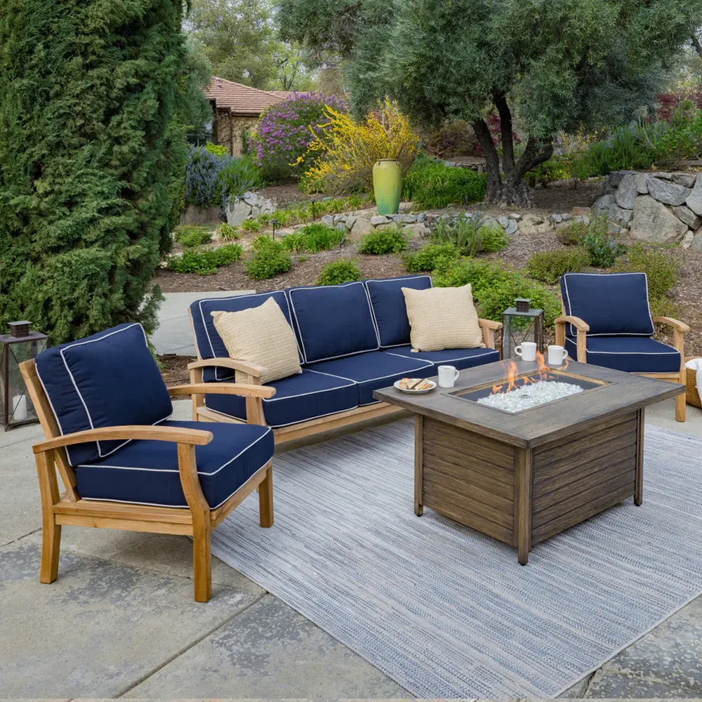 Teak 4pc Sofa Adjust Sunbrella® Cushions