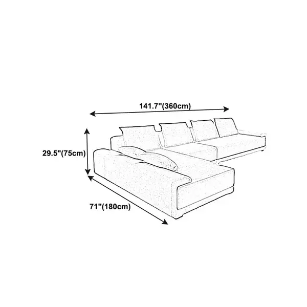 Washable Microfiber Contemporary Loose Back Square Arm Sofa Slipcovered Living Room